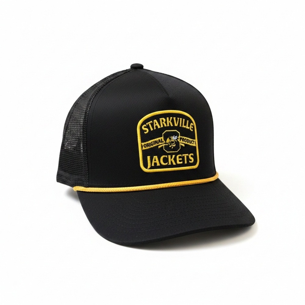 The Game Starkville Jackets Trucker Hat Black Yellow Rope Snapback Cap G200R NEW